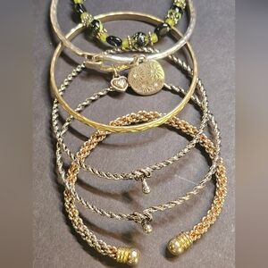 Gold and Silver Bangle Bracelot Lot